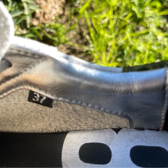 P448 Thea platform sneakers 37white Green Croc Embossed back logo $298 preowned - Picture 7 of 15